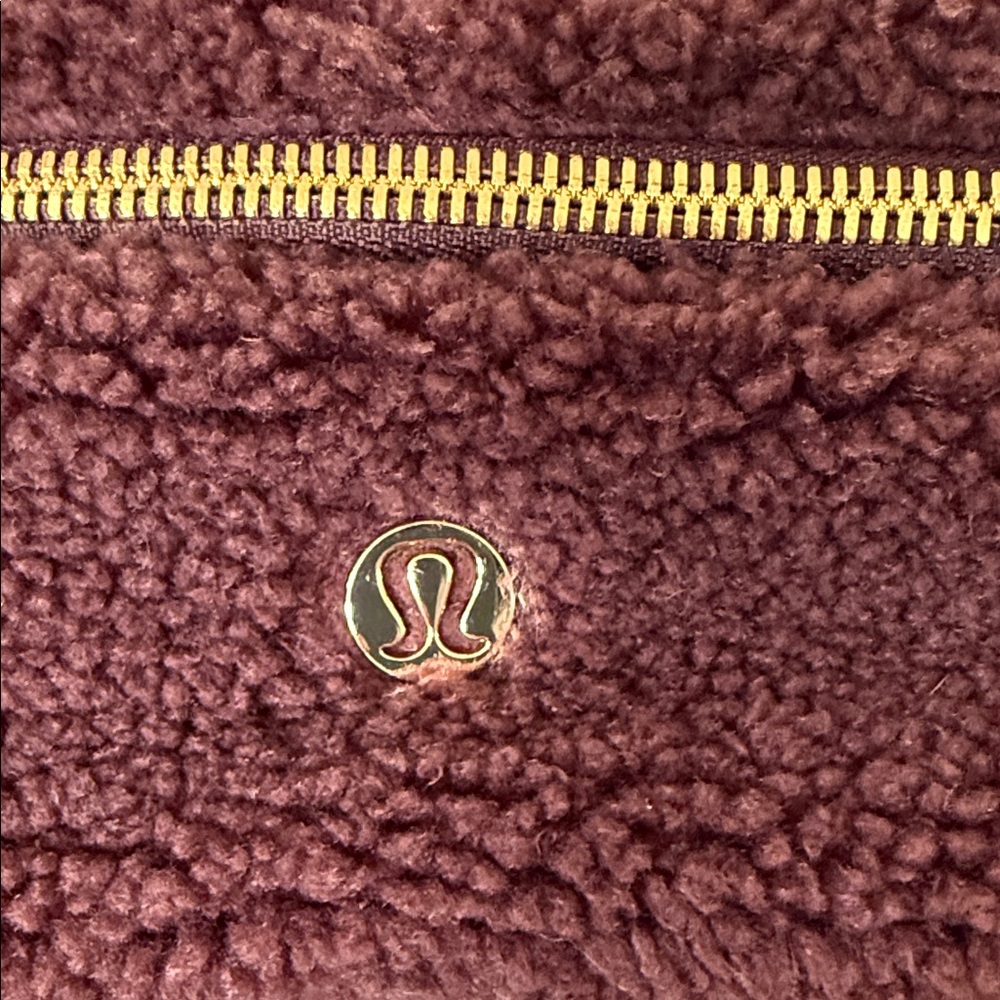 Lululemon Athletica Brown Fleece Makeup Pouch with Gold Accents - Picture 3 of 16